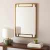 image:imageSAFAVIEH Home Collection  Titlia 24 x 36 Rectangle Wall MirrorAntique Brass