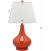 image:imageSAFAVIEH Lighting  Amy 24 Fern Green Glass Gourd Table Lamp Set of 2 with White Shades Modern Contemporary Bedroom Living Room Lighting LED Bulbs Included LIT4087GSET2Orange