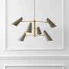 image:imageSAFAVIEH Lighting  Atena 6Light Chandelier  Brass amp Green Adjustable Pivoting Heads  39Inch Wide Modern Ceiling Fixture for Dining Room Foyer CHA4082ABrassGreen