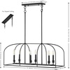 image:imageSAFAVIEH Lighting  Bryndan 6Light 35Inch Chandelier  Black  Industrial Linear Bar Design  Ideal for Dining Room Foyer Entryway  LED Bulb Included CHA4068A