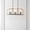 image:imageSAFAVIEH Lighting  Bryndan 6Light 35Inch Chandelier  Black  Industrial Linear Bar Design  Ideal for Dining Room Foyer Entryway  LED Bulb Included CHA4068A
