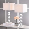 image:imageSAFAVIEH Lighting  Deco 285 Crystal Table Lamp Set of 2 with USB Charging Port Chrome Bedroom Living Room Home Office Lighting LED Bulbs Included LIT4169ASET2UClearChrome