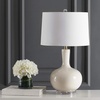 image:imageSAFAVIEH Lighting  Nilla 265Inch Glass Table Lamp Set of 2  Cream  MidCentury Sculpted Body Design  Ideal for Living Room Bedroom Entryway Home Office  LED Bulbs Included TBL4224ASET2Cream  Set of 2