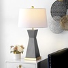 image:imageSAFAVIEH Lighting  Onder 27Inch Resin Table Lamp Set of 2  Grey  Sculpted Body Design  Ideal for Living Room Bedroom Entryway Home Office  LED Bulbs Included TBL4406BSET2Gray