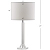 image:imageSAFAVIEH Lighting  Tyrone 27Inch Clear Crystal Column Table Lamp Set of 2  White Drum Shade  Glam Slim Body Design  Ideal for Living Room Bedroom  LED Bulbs Included LIT4116ASET2