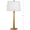 image:imageSAFAVIEH Lighting Collection  Andino Set of 2 Gold Leaf Table Lamps with White Drum Shades 32Inch Bedroom or Living Room Lamps LED Bulbs Included TBL4024ASET2