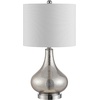 image:imageSAFAVIEH Lighting Collection  Brooks Modern Silver Glass 24Inch Table Lamp LED Bulb Included Bedroom Living Room Home Office Nightstand Desk TBL4254ASilver