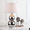 image:imageSAFAVIEH Lighting Collection  Jill 27 Double Gourd Ceramic Table Lamp Yellow with White Shade LIT4093HSilver  Set of 2