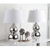 image:imageSAFAVIEH Lighting Collection  Jill 27 Double Gourd Ceramic Table Lamp Yellow with White Shade LIT4093HSilver  Set of 2