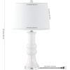 image:imageSAFAVIEH Lighting Collection  Lamber Ivory Ceramic Table Lamp 26 Decorative Accent Light with Fabric Shade E26 Bulb Included TBL4418AIvory