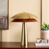 image:imageSAFAVIEH Lighting Collection  Rafaela Brass Metal Table Lamp 18 Modern Accent Light with Double Dome Shade G9 Bulb Compatible TBL2033ABrass