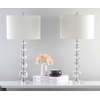 image:imageSAFAVIEH Lighting Collection  Set of 2 Liam Stacked Crystal Ball 29Inch Table Lamps LED Bulbs Included Bedroom Living Room Home Office LIT4112ASET2ClearWhite