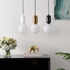 image:imageSAFAVIEH Lighting Collection Amagiri WhiteBlackBrass Gold Adjustable Pendant Set of 3 Hanging Light Fixture Ideal for Dining Room Kitchen Island Entryway LED Bulbs Included