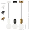 image:imageSAFAVIEH Lighting Collection Amagiri WhiteBlackBrass Gold Adjustable Pendant Set of 3 Hanging Light Fixture Ideal for Dining Room Kitchen Island Entryway LED Bulbs Included