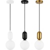 image:imageSAFAVIEH Lighting Collection Amagiri WhiteBlackBrass Gold Adjustable Pendant Set of 3 Hanging Light Fixture Ideal for Dining Room Kitchen Island Entryway LED Bulbs Included
