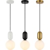 image:imageSAFAVIEH Lighting Collection Amagiri WhiteBlackBrass Gold Adjustable Pendant Set of 3 Hanging Light Fixture Ideal for Dining Room Kitchen Island Entryway LED Bulbs Included
