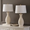 image:imageSAFAVIEH Lighting Collection Bentlee Rustic Grey 30inch Bedroom Living Room Home Office Desk Nightstand Table Lamp Set of 2 LED Bulbs IncludedBone