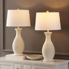 image:imageSAFAVIEH Lighting Collection Bentlee Rustic Grey 30inch Bedroom Living Room Home Office Desk Nightstand Table Lamp Set of 2 LED Bulbs IncludedBone