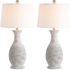image:imageSAFAVIEH Lighting Collection Bentlee Rustic Grey 30inch Bedroom Living Room Home Office Desk Nightstand Table Lamp Set of 2 LED Bulbs IncludedGray
