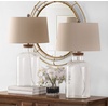 image:imageSAFAVIEH Lighting Collection Caden Clear Glass 28inch Bedroom Living Room Home Office Desk Nightstand Table Lamp Set of 2 LED Bulbs Included