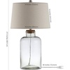 image:imageSAFAVIEH Lighting Collection Caden Clear Glass 28inch Bedroom Living Room Home Office Desk Nightstand Table Lamp Set of 2 LED Bulbs Included