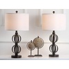 image:imageSAFAVIEH Lighting Collection Calista Rustic Farmhouse Double Sphere OilRubbed Bronze 28inch Bedroom Living Room Home Office Desk Nightstand Table Lamp Set of 2 LED Bulbs Included