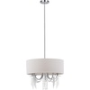 image:imageSAFAVIEH Lighting Collection Cotillion Modern Shabby Chic Farmhouse Glam Chrome Crystal 22inch Diameter Adjustable Hanging Pendant Light Fixture LED Bulbs Included