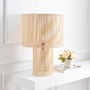 image:imageSAFAVIEH Lighting Collection Elara Rattan White 25inch Table Lamp LED Bulb IncludedNatural