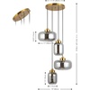 image:imageSAFAVIEH Lighting Collection Equinox Smoke GreyBrass 4Light Adjustable Pendant Hanging Light Fixture Ideal for Dining Room Kitchen Island Entryway LED Bulbs Included