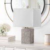 image:imageSAFAVIEH Lighting Collection Jaxon Modern Farmhouse Grey Ceramic 21inch Bedroom Living Room Home Office Desk Nightstand Table Lamp Set of 2 LED Bulbs Included