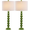 image:imageSAFAVIEH Lighting Collection Jenna Modern Contemporary Orange Stacked Ball 32inch Bedroom Living Room Home Office Desk Nightstand Table Lamp Set of 2 LED Bulbs IncludedGreen  Set of 2