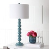 image:imageSAFAVIEH Lighting Collection Jenna Modern Contemporary Orange Stacked Ball 32inch Bedroom Living Room Home Office Desk Nightstand Table Lamp Set of 2 LED Bulbs IncludedMarine Blue