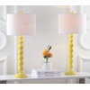 image:imageSAFAVIEH Lighting Collection Jenna Modern Contemporary Orange Stacked Ball 32inch Bedroom Living Room Home Office Desk Nightstand Table Lamp Set of 2 LED Bulbs IncludedYellow  Set of 2