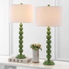 image:imageSAFAVIEH Lighting Collection Jenna Modern Contemporary Orange Stacked Ball 32inch Bedroom Living Room Home Office Desk Nightstand Table Lamp Set of 2 LED Bulbs IncludedGreen  Set of 2