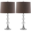 image:imageSAFAVIEH Lighting Collection Keeva Modern Crystal Ball Grey Shade 27inch Bedroom Living Room Home Office Desk Nightstand Table Lamp Set of 2 LED Bulbs IncludedClearGrey  Set of 2