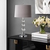 image:imageSAFAVIEH Lighting Collection Keeva Modern Crystal Ball Grey Shade 27inch Bedroom Living Room Home Office Desk Nightstand Table Lamp Set of 2 LED Bulbs IncludedClearGrey  Set of 2