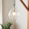 image:imageSAFAVIEH Lighting Collection Kinney ClearNickel Adjustable Pendant Hanging Light Fixture Ideal for Dining Room Kitchen Island Entryway LED Bulb Included
