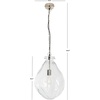 image:imageSAFAVIEH Lighting Collection Kinney ClearNickel Adjustable Pendant Hanging Light Fixture Ideal for Dining Room Kitchen Island Entryway LED Bulb Included