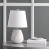 image:imageSAFAVIEH Lighting Collection Kole White 21inch Bedroom Living Room Home Office Desk Nightstand Table Lamp Set of 2 LED Bulbs Included