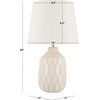 image:imageSAFAVIEH Lighting Collection Lansing White Ceramic 21inch Table Lamp LED Bulb Included