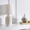 image:imageSAFAVIEH Lighting Collection Lansing White Ceramic 21inch Table Lamp LED Bulb Included