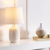 image:imageSAFAVIEH Lighting Collection Lansing White Ceramic 21inch Table Lamp LED Bulb Included