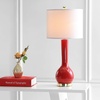image:imageSAFAVIEH Lighting Collection Mae Long Neck Modern Contemporary Green Ceramic 31inch Bedroom Living Room Home Office Desk Nightstand Table Lamp Set of 2 LED Bulbs IncludedRed  Set of 2