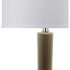 image:imageSAFAVIEH Lighting Collection Mae Long Neck Modern Contemporary Green Ceramic 31inch Bedroom Living Room Home Office Desk Nightstand Table Lamp Set of 2 LED Bulbs IncludedTaupe  Set of 2