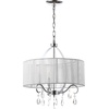 image:imageSAFAVIEH Lighting Collection New Vienna Modern Shabby Chic Farmhouse Glam White Shade Chrome 18inch Diameter 3light Adjustable Hanging Chandelier Light Fixture LED Bulbs IncludedWhite  Chrome