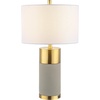 image:imageSAFAVIEH Lighting Collection Oliver Modern Contemporary Farmhouse Grey Concrete Gold Bedroom Living Room Home Office Desk Nightstand Table Lamp Set of 2 LED Bulbs Included