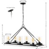 image:imageSAFAVIEH Lighting Collection Reagan Black 6Light Hanging Adjustable Chandelier Light Fixture LED Bulbs Included