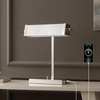 image:imageSAFAVIEH Lighting Collection Rylan Polished Nickle 17inch Table Task Lamp with USB Charging Port LED Bulb Included