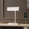 image:imageSAFAVIEH Lighting Collection Rylan Polished Nickle 17inch Table Task Lamp with USB Charging Port LED Bulb Included