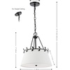 image:imageSAFAVIEH Lighting Collection Samora Farmhouse WhiteBlack 3Light Adjustable Pendant Chandelier Hanging Light Fixture Ideal for Dining Room Kitchen Island Foyer Entryway LED Bulbs Included